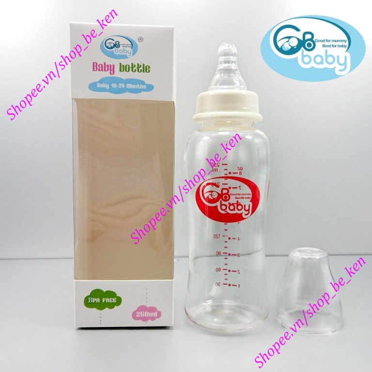 Bình sữa nhựa cao cấp CỔ HẸP không BPA (150ml / 250ml) - GB BABY (Công nghệ Korea)