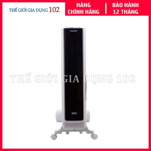 Máy sưởi dầu 15 thanh TIROSS TS9215 có điều khiển, hẹn giờ, giá phơi, 2800W - Hàng chính hãng. bào hành 12  tháng
