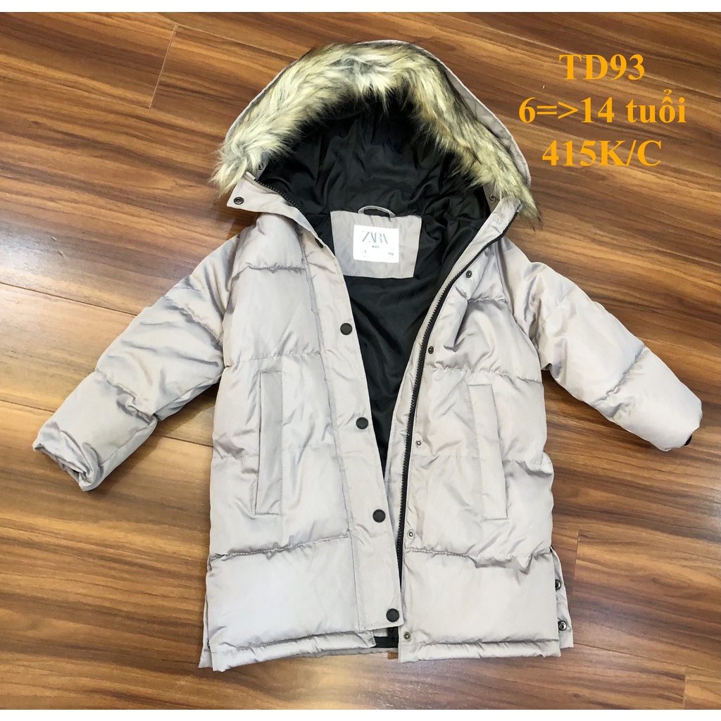 * Mã TD93: Parka bé gái dáng dài trần bông 3 lớp dày dặn, cực ấm BC 3916