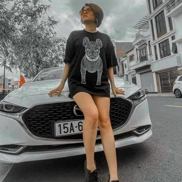 Áo Thun UNISEX NAM NỮ HÌNH CÚN CON FORM RỘNG TAY LỠ PHONG CÁCH HÀN QUỐC Vải Dày Mịn Thoáng Mát