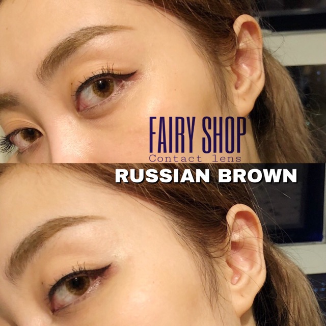 Kính Áp Tròng Cao Cấp Caribe Brown 14.0 - m FAIRY SHOP CONTACT LENS 0 đến 8 độ silicone Hydrogel