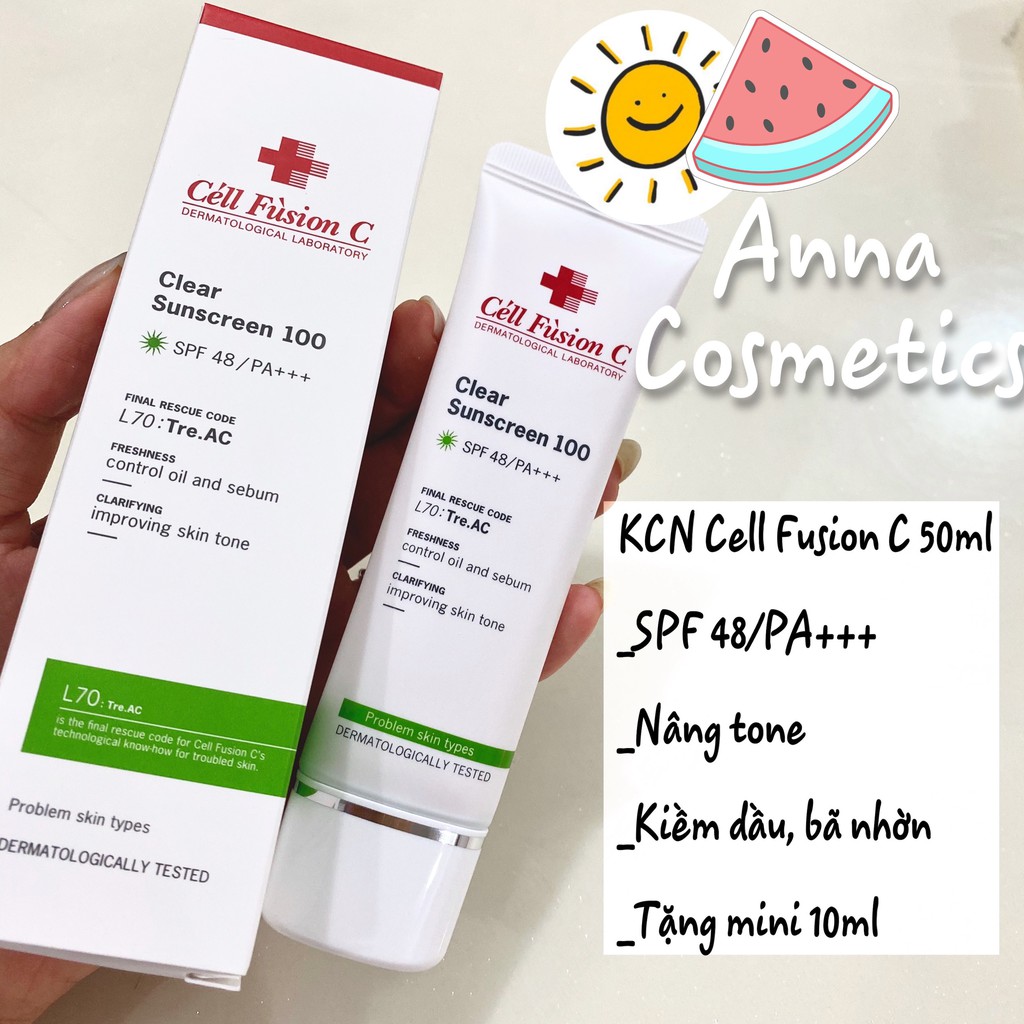 Kem chống nắng Cell Fusion C Clear Sunscreen 100 (màu xanh)