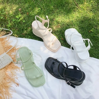 Giày Xăng Đan Đế Xuồng Mũi Vuông Thời Trang Cho Phụ Nữ