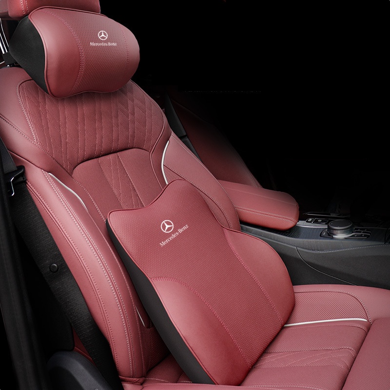 Phù hợp với tất cả các dòng xe Mercedes Benz Hỗ trợ thắt lưng bằng da Bộ nhớ phục hồi chậm Gối hỗ trợ thắt lưng