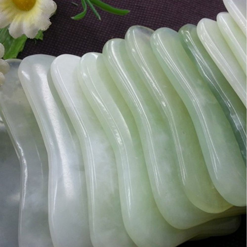 [Hàng mới về] Dụng cụ mát xa gua sha bằng đá ngọc bích tự nhiên tiện dụng