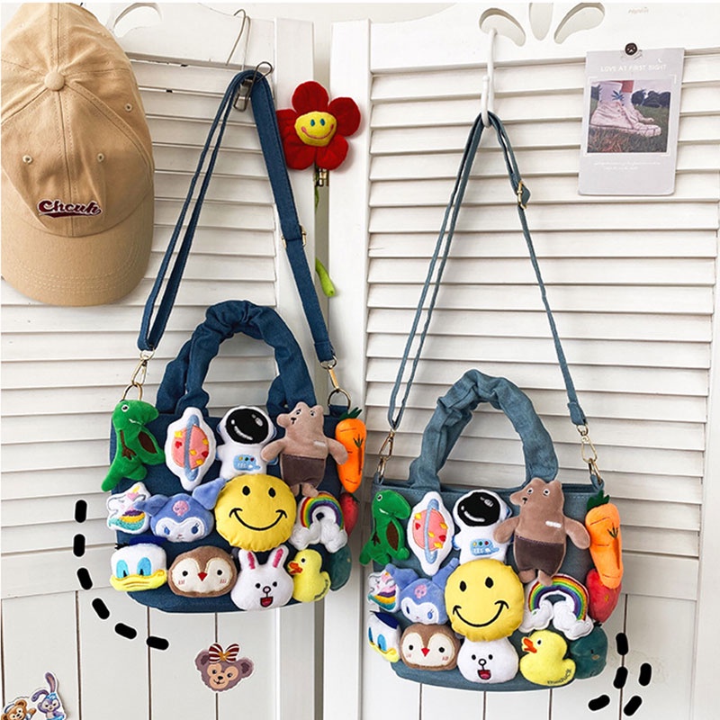 Túi đeo vai YADOU trang trí mặt cười hoạt hình xinh xắn dành cho nữ