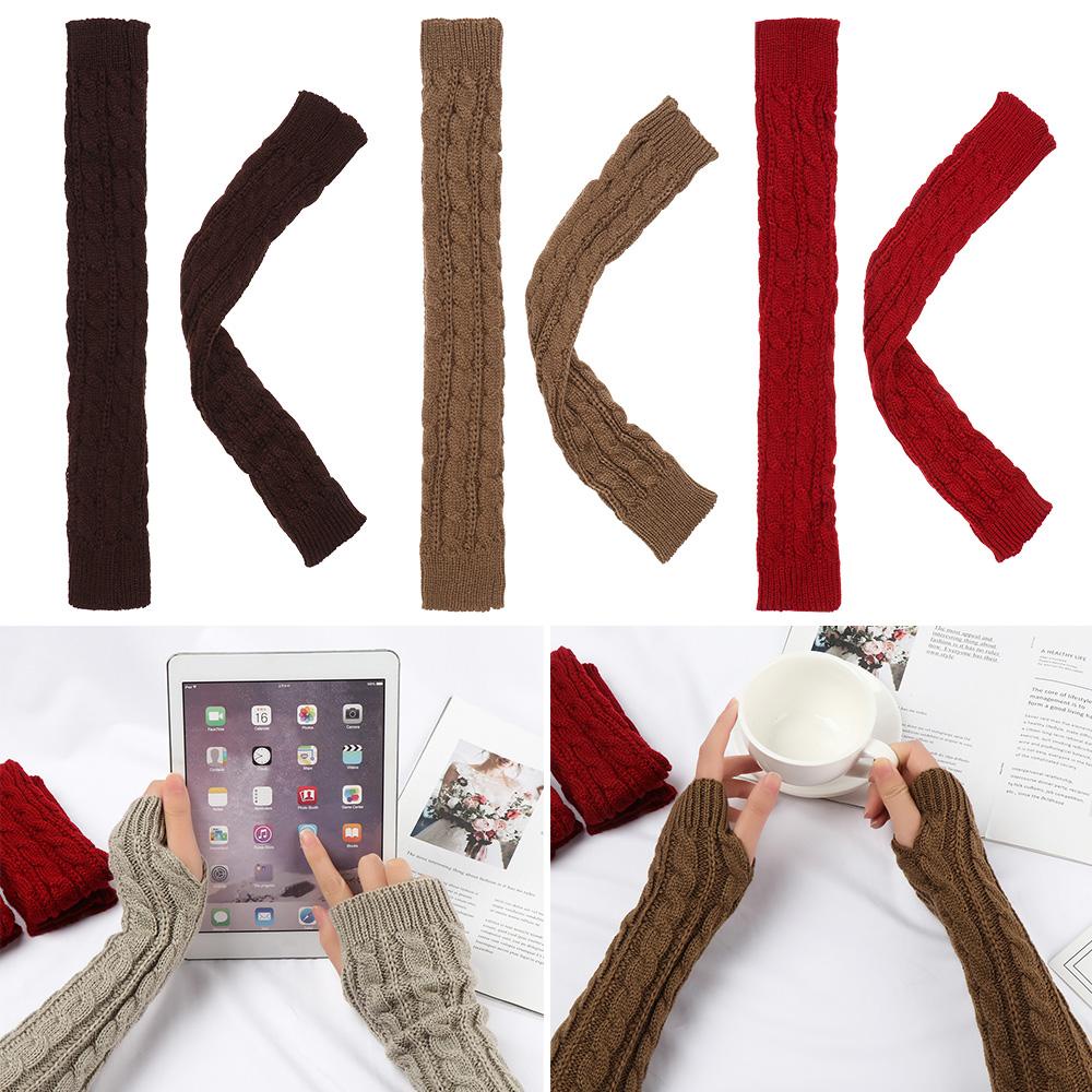 ORIENTLII Găng Tay Dài 50cm Hở Ngón Giữ Ấm