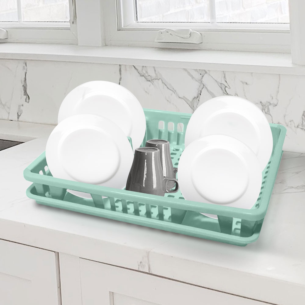 HomeBase SN Khay nhựa để chén dĩa Thái Lan W49xD39xH10 cm màu xanh lá cây