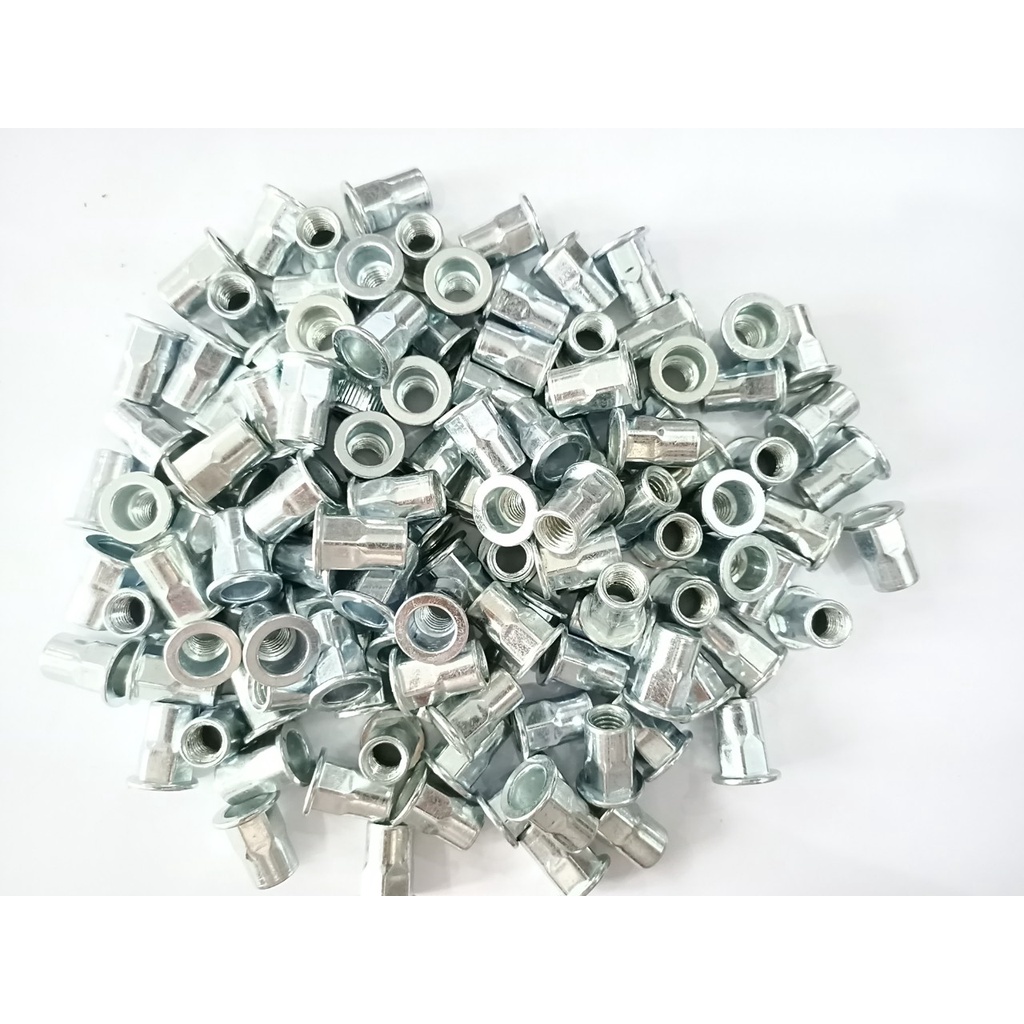 Combo 50c Ốc tán rút nửa lục M6 thép mạ