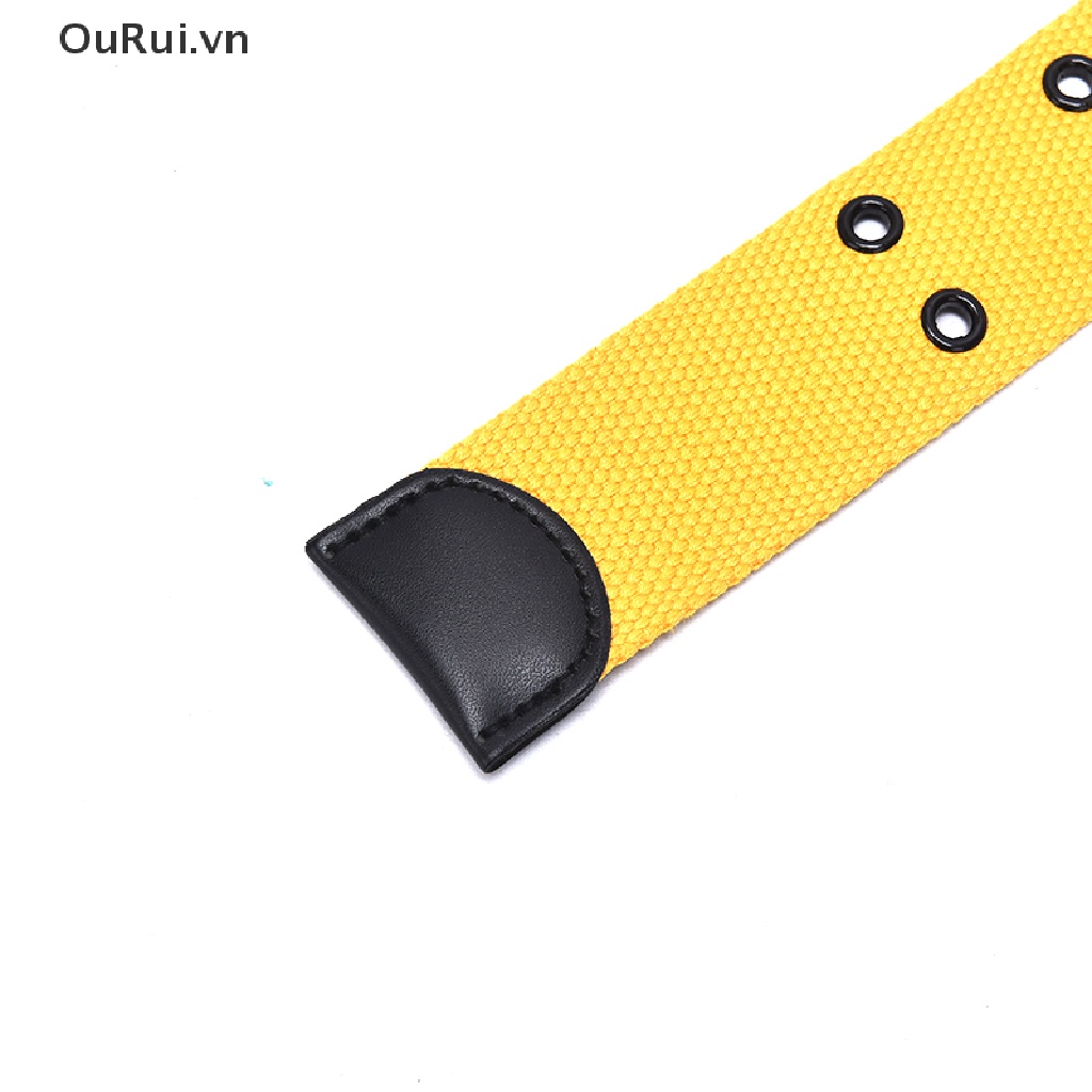 Thắt lưng vải canvas khóa đôi phong cách Harajuku cá tính cho nam nữ