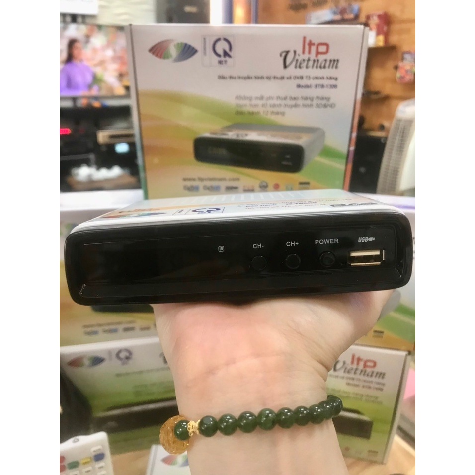 Combo Đầu thu truyền hình số mặt đất DVB T2 LTP STB-1306 và Anten liền dây VRY 12m