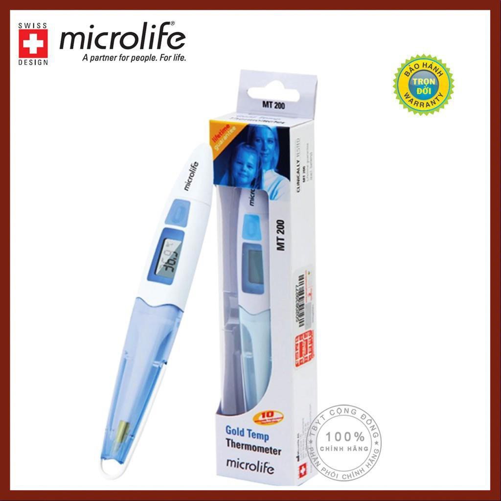 [Đo nhanh, 10 giây cho kết quả] Nhiệt kế điện tử Microlife MT200 - đầu mềm mạ vàng , chống kích ứng da