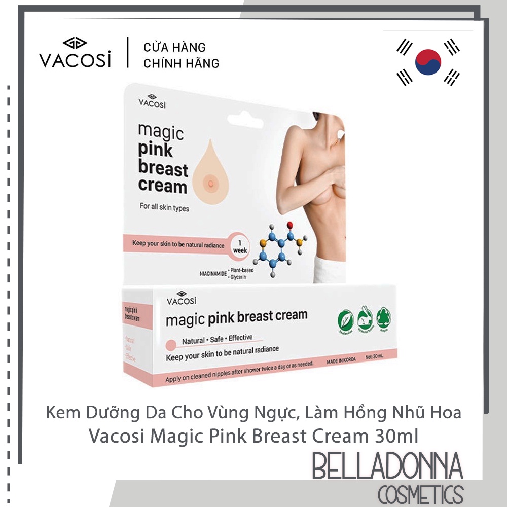 [CHÍNH HÃNG] Kem Dưỡng Da Cho Vùng Ngực, Làm Hồng Nhũ Hoa Vacosi Magic Pink Breast Cream 30ml