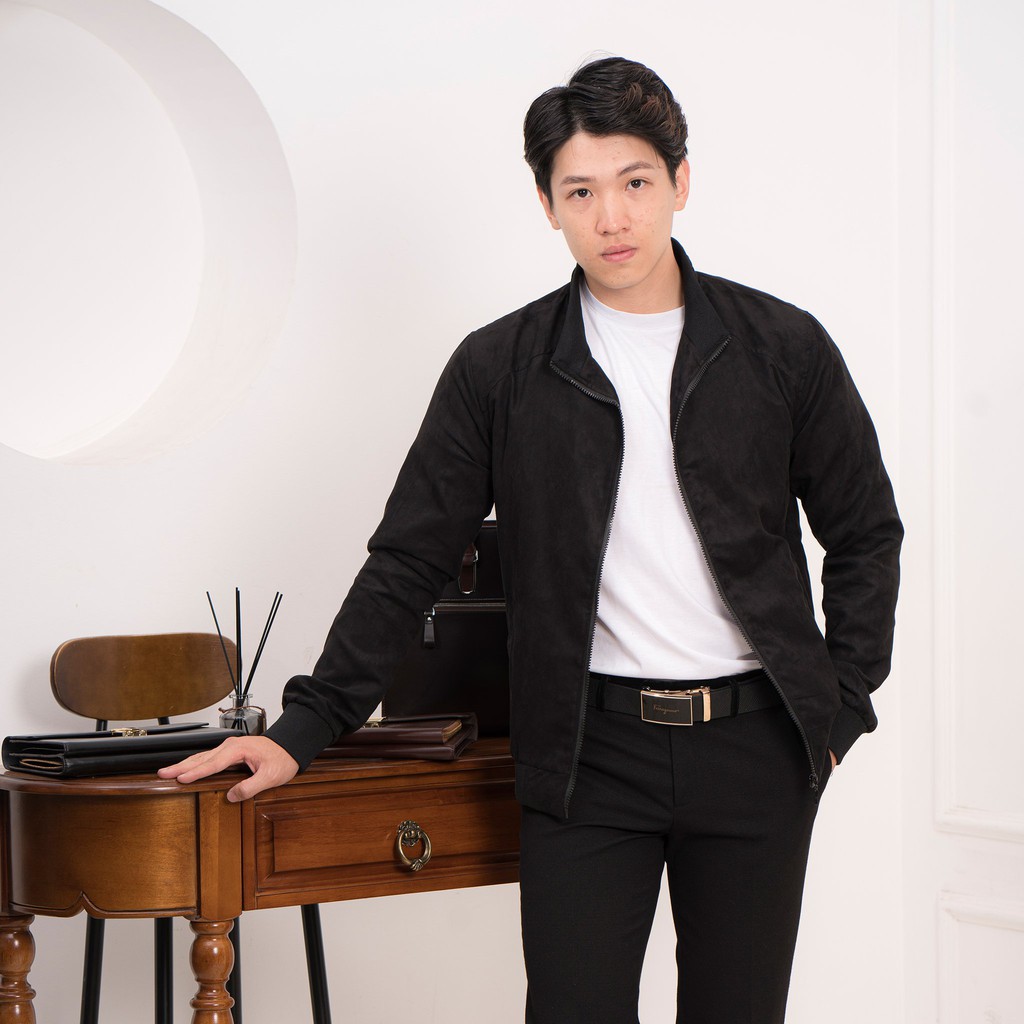 Áo khoác nam bomber da lộn 2 lớp , áo khoác nam da lộn thời trang chuẩn xịn | BigBuy360 - bigbuy360.vn