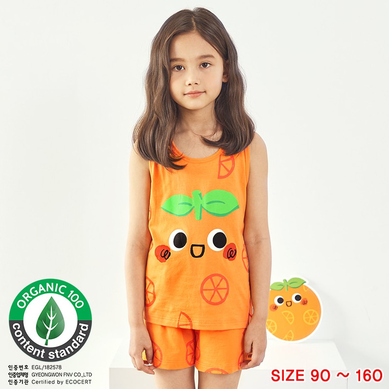 Đồ bộ ba lỗ sát nách cotton cho bé trai, bé gái Unifriend Hàn Quốc U2021-3