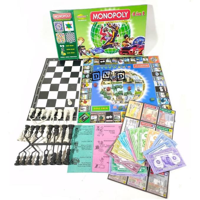 Bộ Cờ Tỉ Phú Monopoly 4 Trong 1 Cho Gia Đình