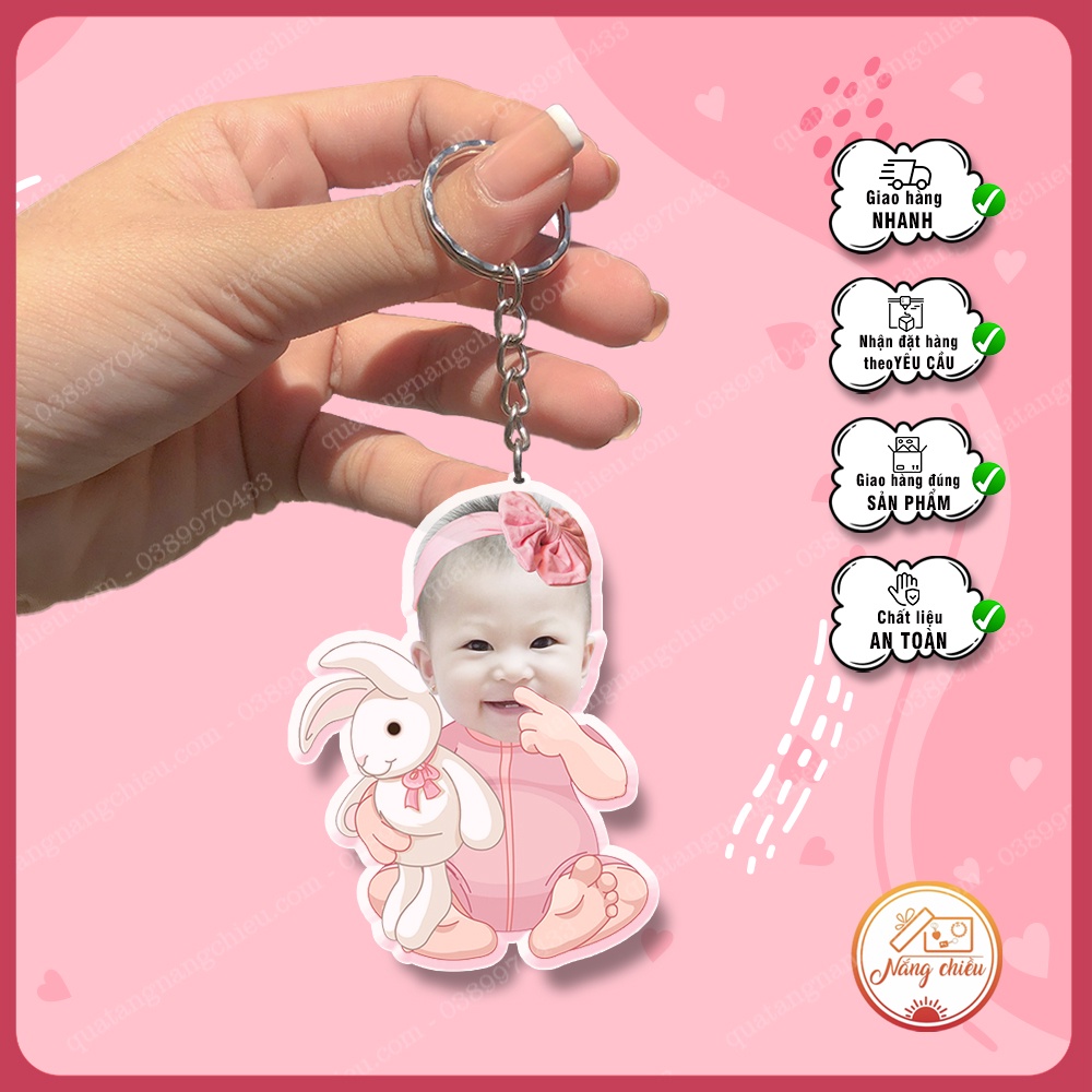 Phụ kiện đeo balo, treo xe, Móc khóa cắt ghép chibi theo yêu cầu, chất liệu mika sáng bóng, quà tặng ý nghĩa