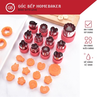 Khuôn Nhấn Rau Củ Hoạt Hình Xinh Xắn Bộ 12 - Tạo Hình Bánh Socola - GBMO002