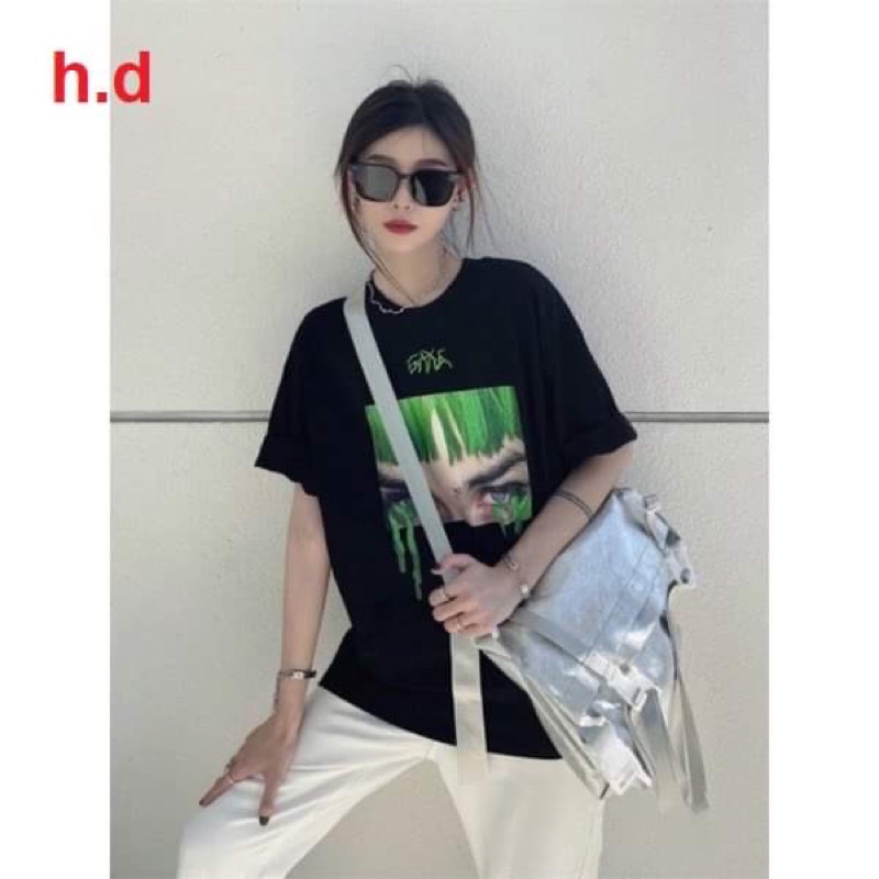 Set bộ in hình Billie Eilis.h áo phông đen quần trắng cá tính năng động, thời trang hè