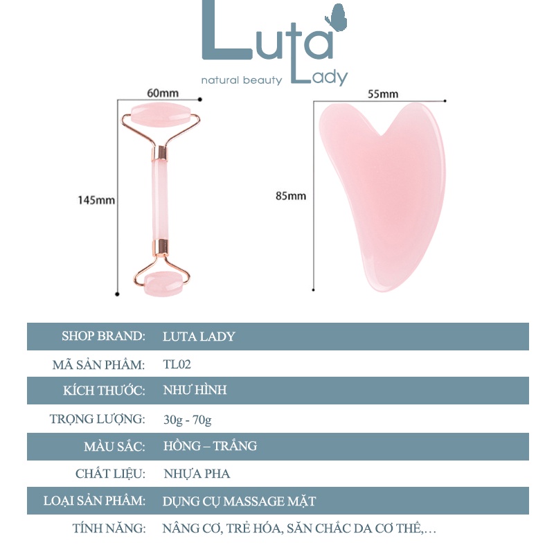 Đá guasha massage mặt, Cây lăn mát xa mặt giúp thon gọn nâng cơ ngăn ngừa lão hóa