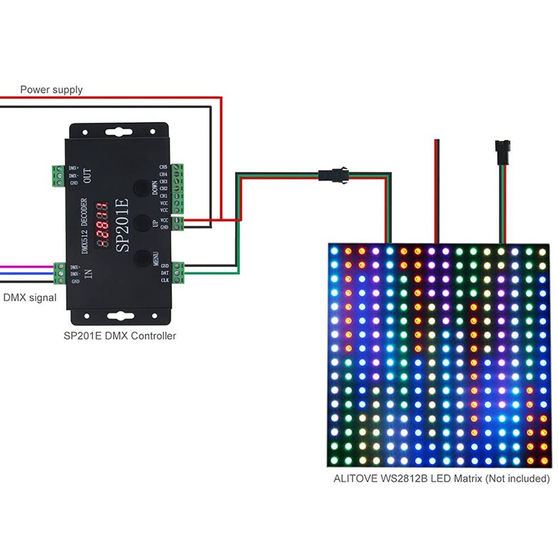 Bộ Giải Mã Sp201E Dmx512 Ws2812B Ws2811 Dmx Sang Spi Chuyên Dụng