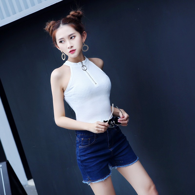 Áo thun croptop sát nách thời trang hè cho nữ