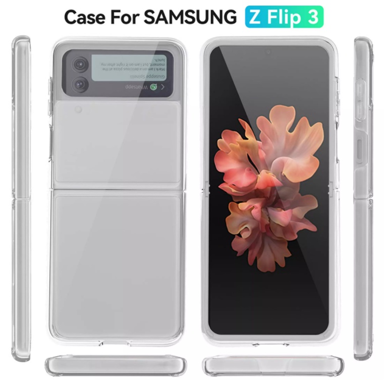 Ốp Lưng Z Flip 3 / Z Flip 4 - Ốp Lưng Samsung Galaxy Z Flip 3 / Z Flip 4 trong suốt và vân mờ chống sốc