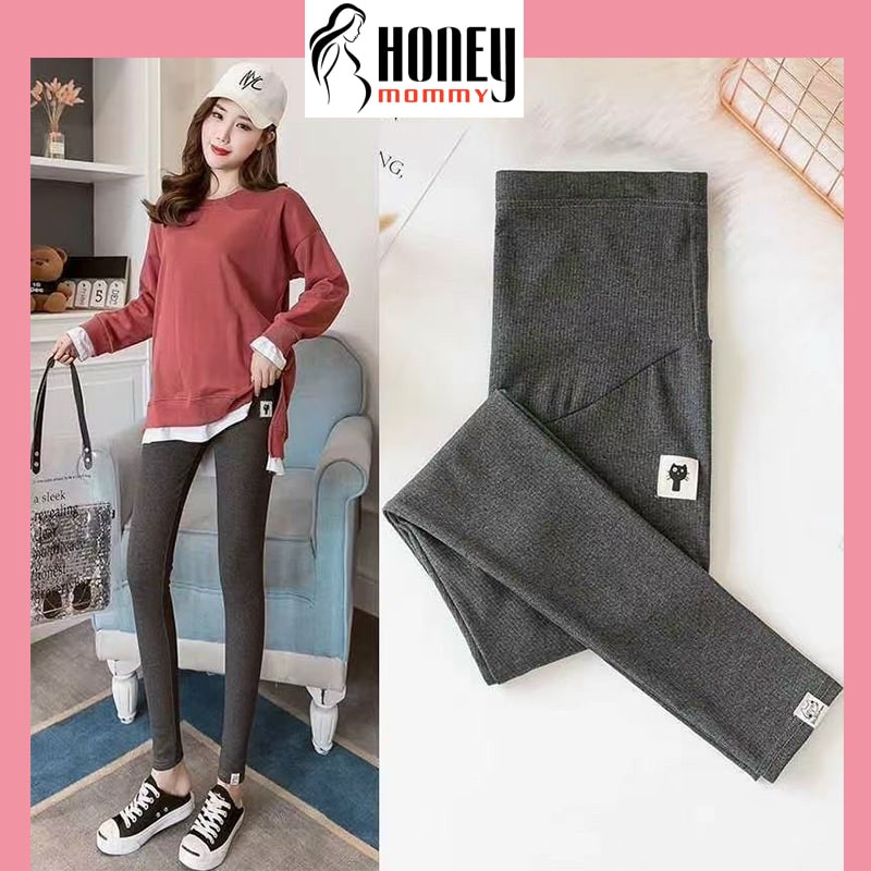 Quần Bầu Legging Tăm Quần Dài Bầu Công Sở Mặc Ở Nhà Skinny Cạp Cao Có Chun Chỉnh HX4612 Honey Mommy