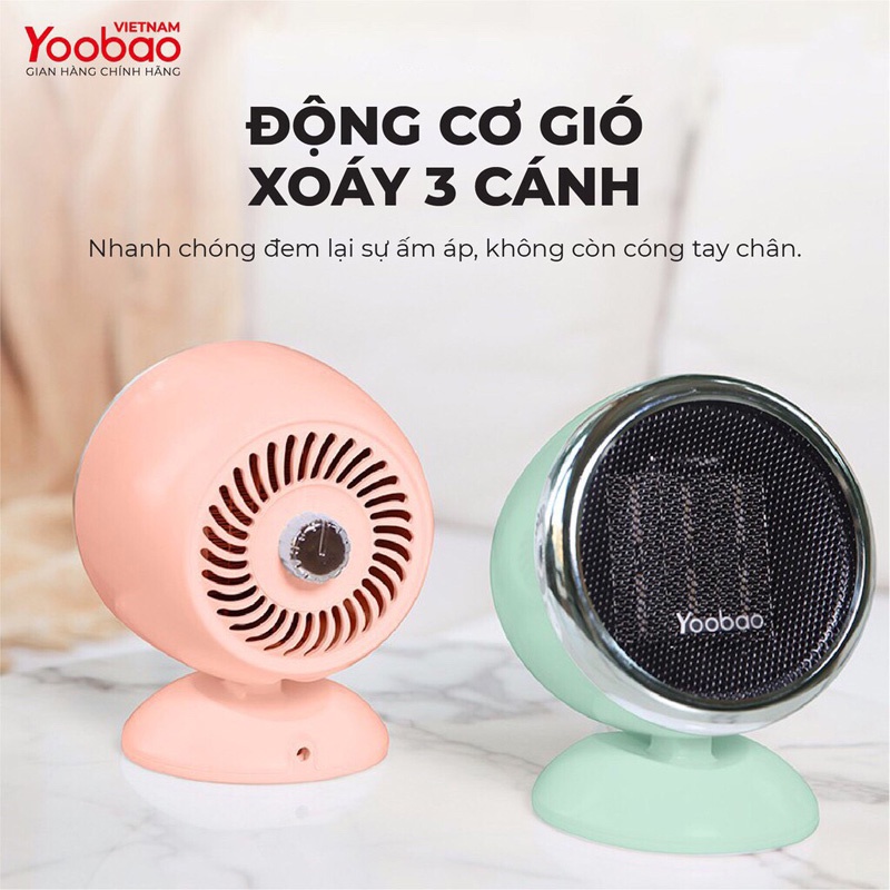 Quạt sưởi ấm mini để bàn Yoobao W1 Công suất 600W Dòng điện 220V