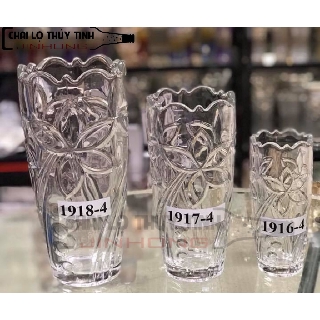 BÌNH HOA THỦY TINH HOA VĂN CAO CẤP 30CM - LH30CM-1918