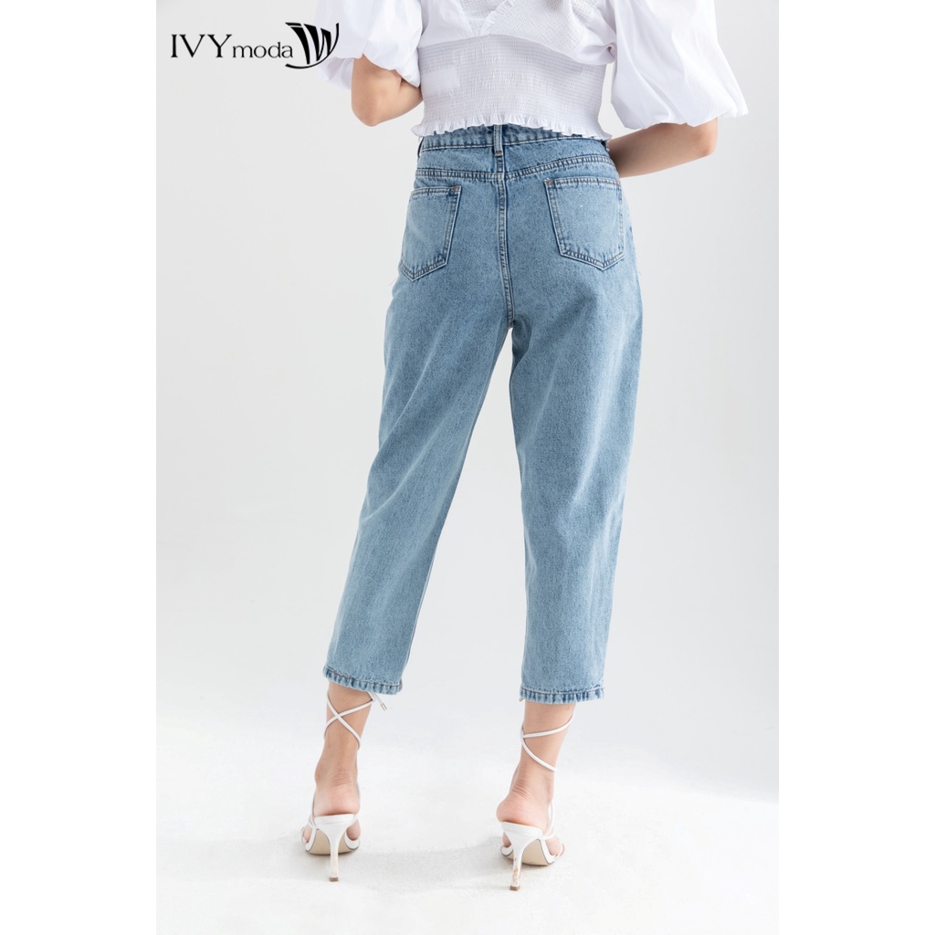 Quần jeans nữ ống đứng IVY moda MS 25B8015 | BigBuy360 - bigbuy360.vn
