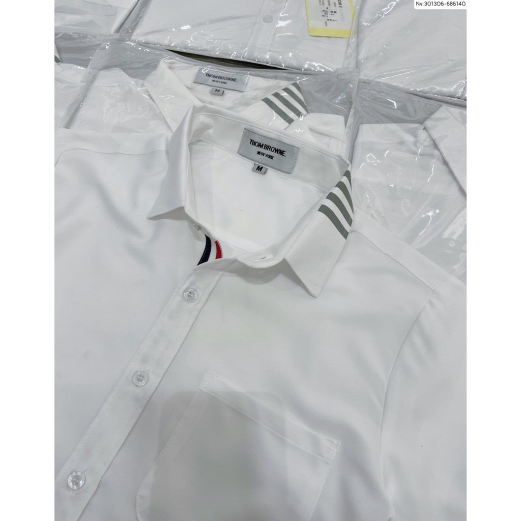 Sơ mi Thom Browne sọc xám cổ vải cao cấp mới nhất 2022