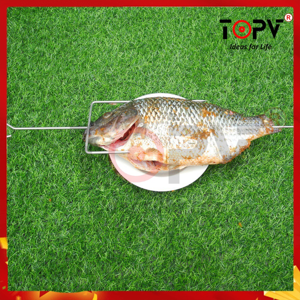 Xiên đinh ba TopV 54cm, phù hợp bếp TopV V5Plus, xiên nướng gà vịt cá, Inox cao cấp, không gỉ, xiên nướng inox, siêu bền