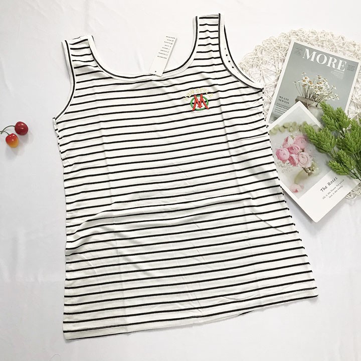 Áo Thun 2 Dây bản to Cho Nữ size từ 45-65kg Sọc thun cotton 4 chiều mềm dày vừa mặc - AO17