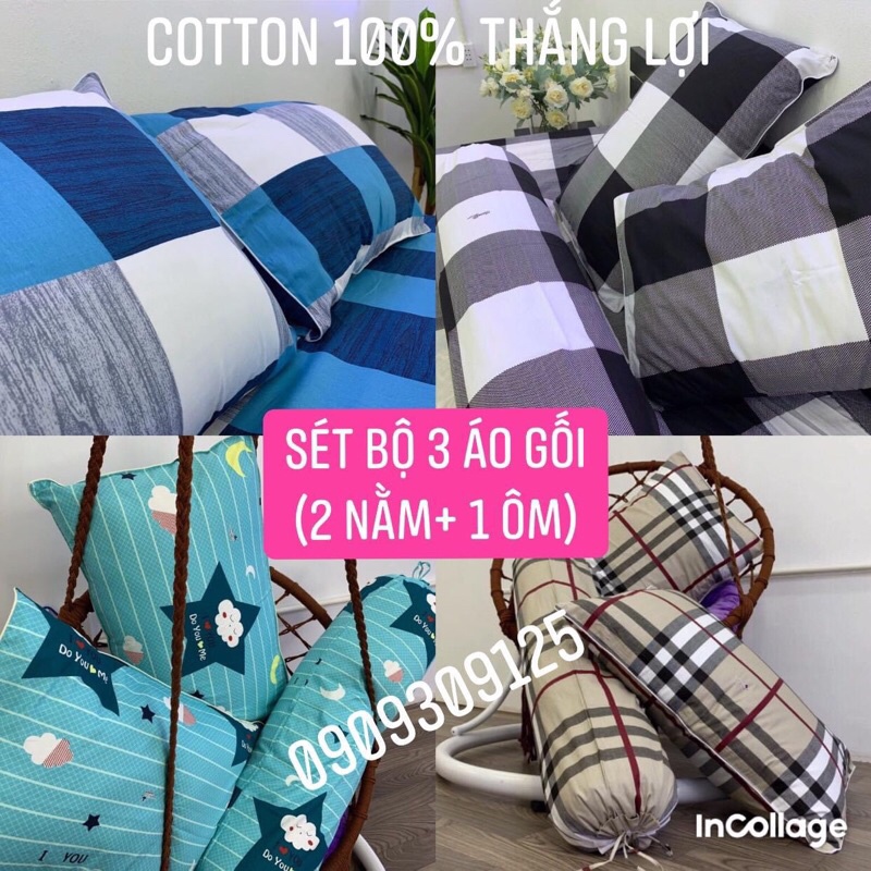 Combo áo gối (2 nằm + 1 ôm) cotton 100% Thắng lợi CHUẨN LOGO | BigBuy360 - bigbuy360.vn