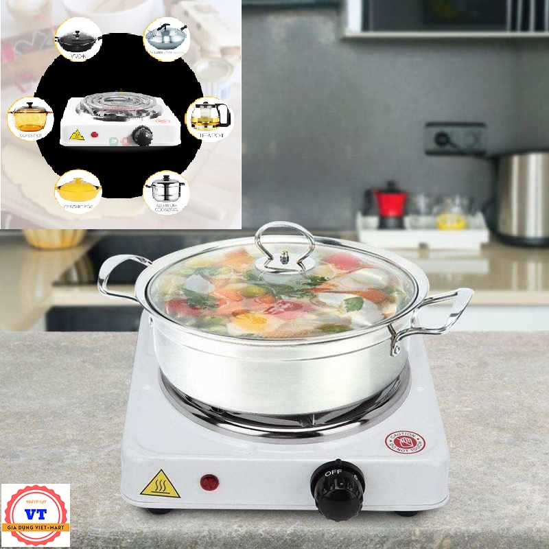 Bếp hơ lá trầu cho bé, hơ mặt cho mẹ -Bếp điện mini 1000w 🔥𝑩𝒂̉𝒐 𝒉𝒂̀𝒏𝒉 6 𝒕𝒉𝒂́𝒏𝒈🔥 Bếp điện mini không kén nồi