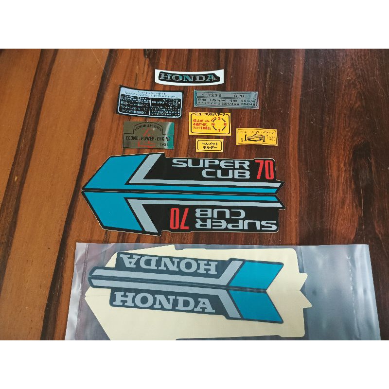 Trọn bộ tem Honda cup 86 màu xanh 70 3 lớp zin