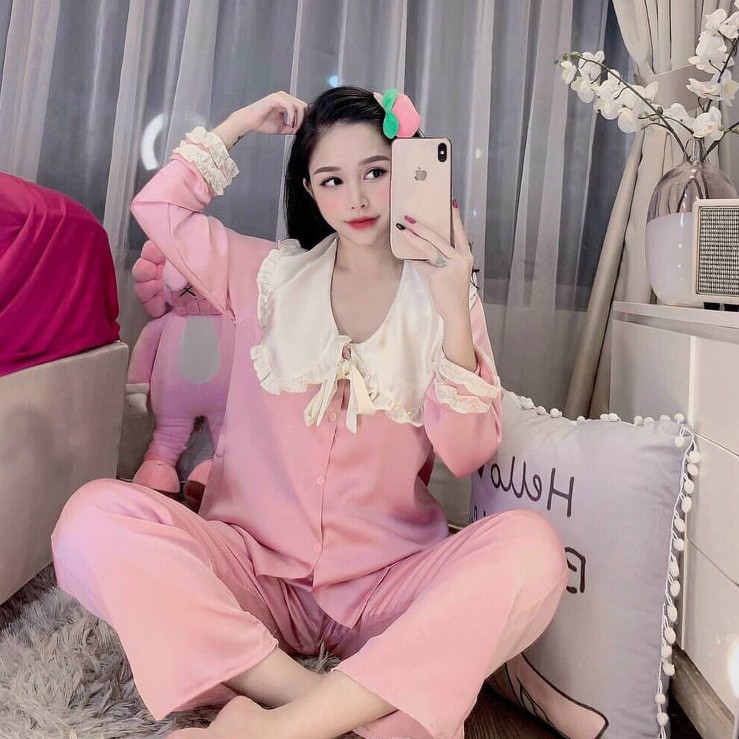 Bộ Lụa Pijama Tay Dài Tiểu Thư Cao Cấp 💖Freeship - Ảnh Thật💖 Đồ Ngủ Nữ Đẹp | BigBuy360 - bigbuy360.vn