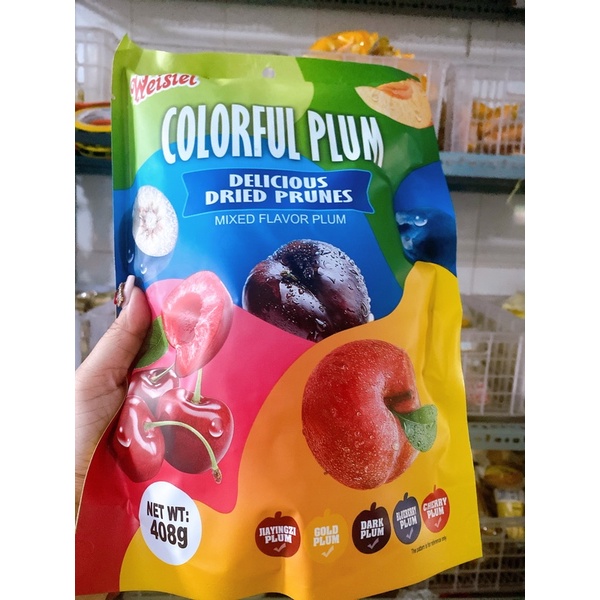 Ô mai mận cầu vòng plum 1 gói 408g