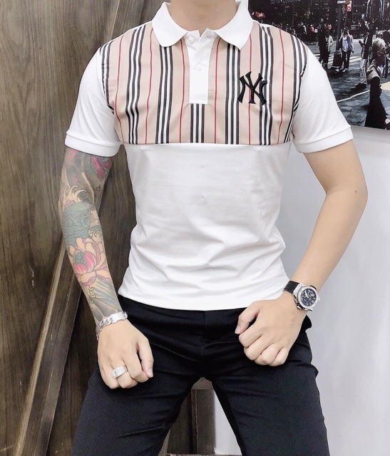 Áo thun cổ trụ thêu logo nổi bật(chất liệu cotton 100%) | BigBuy360 - bigbuy360.vn
