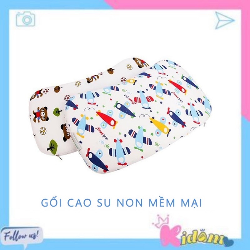 Gối cao su non chống méo đầu trẻ sơ sinh. Gối memory foam mềm mại, đàn hồi, bảo vệ đầu cho bé - 2X MART