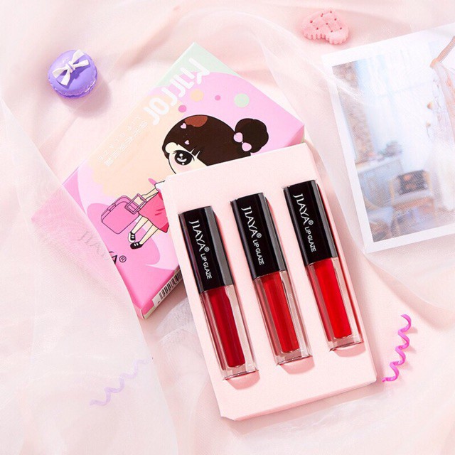 [Hàng mới về] Set 3 son môi Jiaya mini kháng nước lâu trôi dễ mang theo