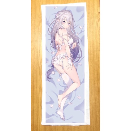 Gối ngủ Emilia Re :zero dài 40cm x 1m /Gối ôm dài anime Re:zero Emilia