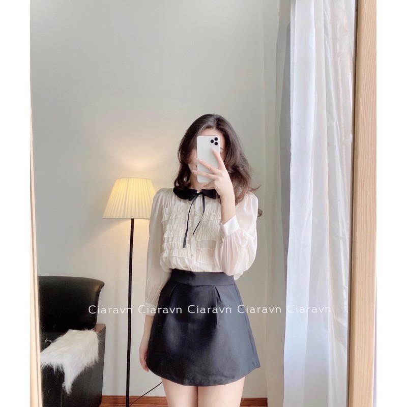Clara top (trắng/be)