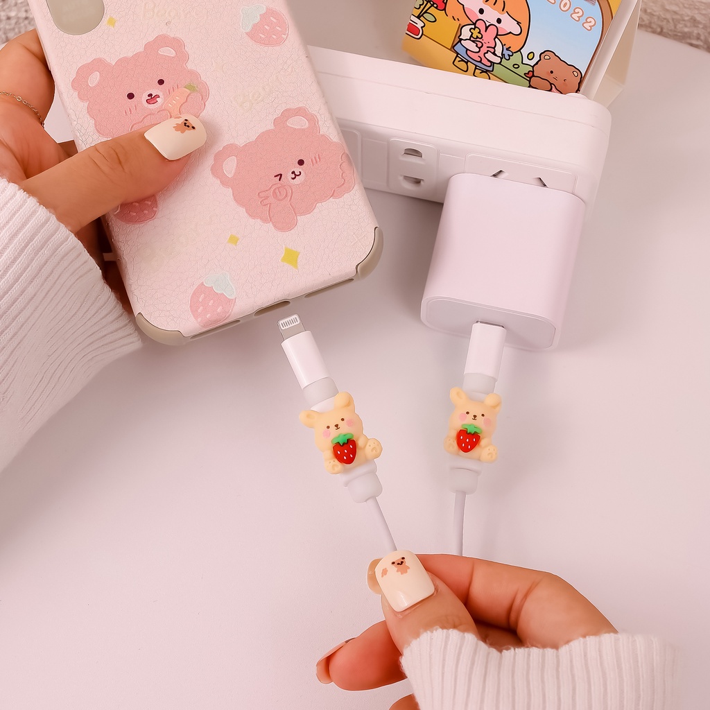 Đốt cháy Dễ Thương ◆ Phụ Kiện Bảo Vệ Cáp Sạc 20W 11 13 12 Android usb Sang Cổng type c Tiện Dụng