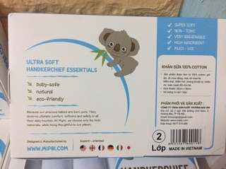 Khăn sữa 100 % cotton mipbi