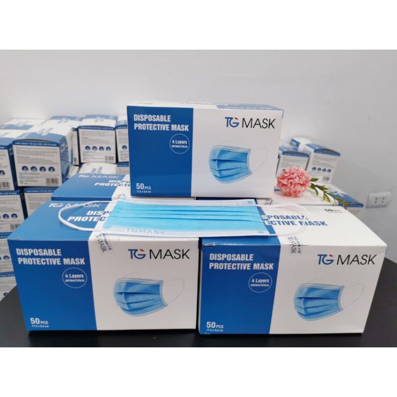 Khẩu trang y tế kháng khuẩn hộp 50 cái chính hãng TG Mask