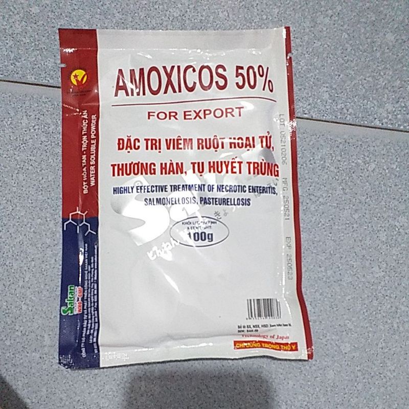 Amox colistin 50% amoxicos cho thú y lợn gà vịt chim thỏ dê đi ỉa v.iêm buồng tr.ứng phân xanh trắng, viêm ph.ổi, export
