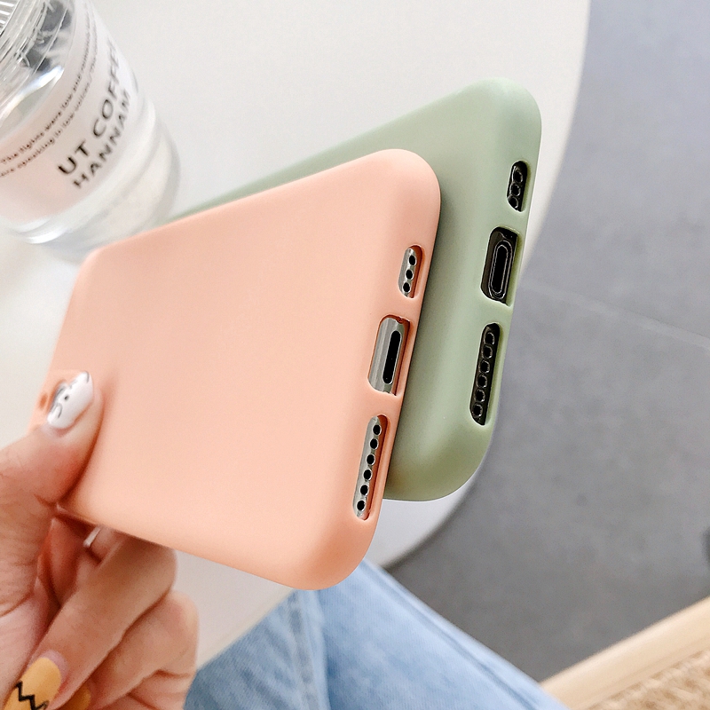 SUNTAIHO Frosted Matte Solid Color Soft TPU Phone Case For Apple Iphone 12 mini 11 Pro Max XR XS Max XS 6 7 8 Plus