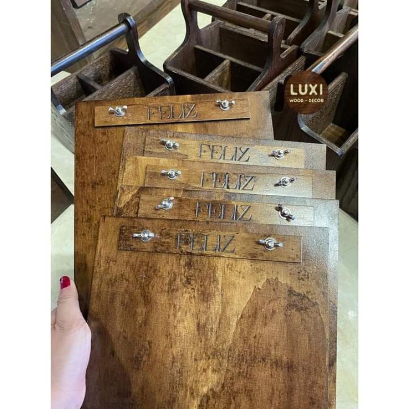 HCM | MENU gỗ kẹp giấy / MENU gỗ size A4/A5/A6 / MENU gỗ cao cấp / MENU gỗ thiết kế theo yêu cầu LUXI DECOR HCM
